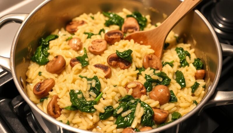 rižoto sa pečurkama i spanaćem rižoto sa pečurkama i spanaćem